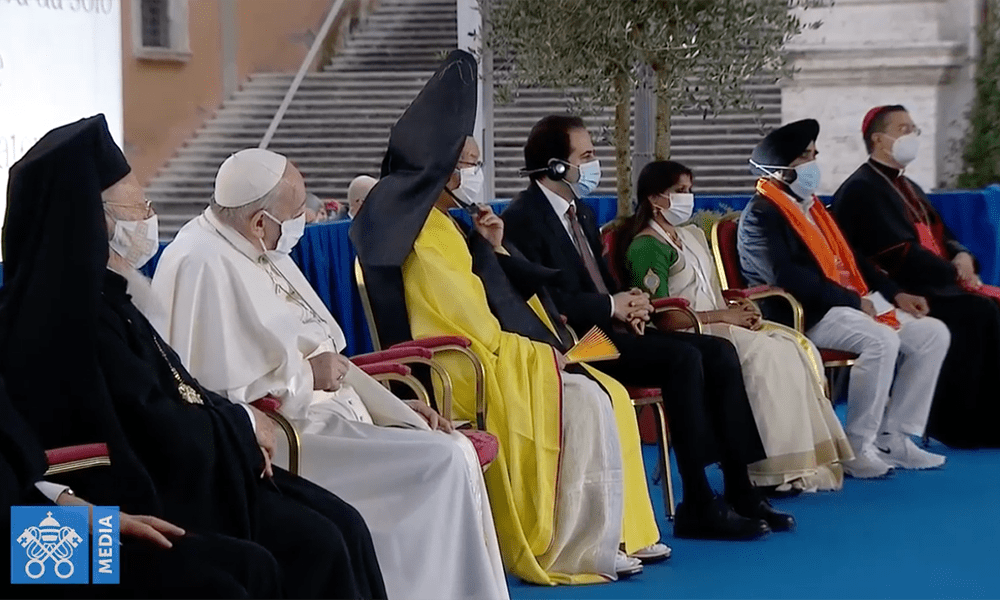 Francis wears mask during public event in Rome for first time